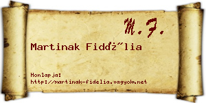 Martinak Fidélia névjegykártya
